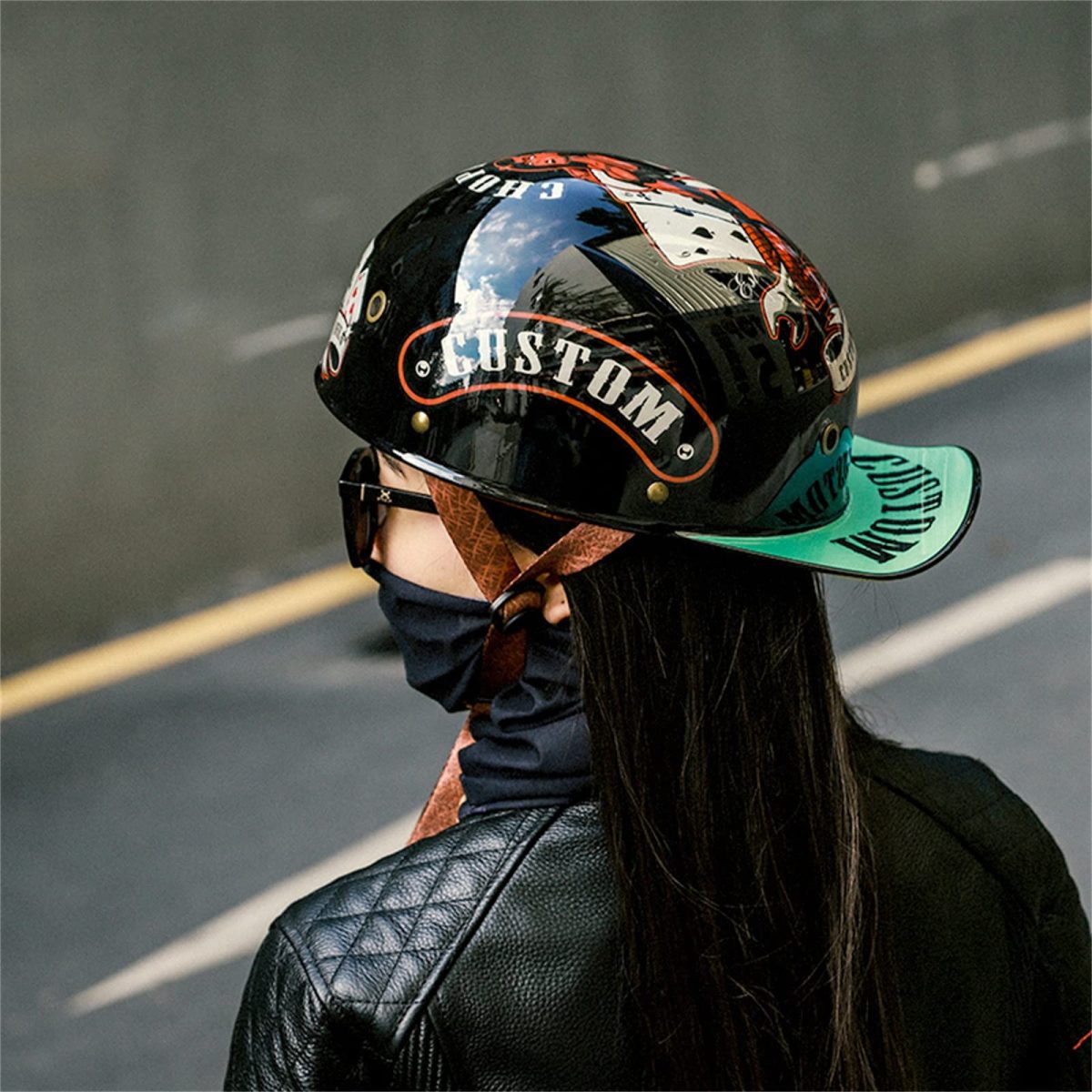 baseball cap motorcycle helmet